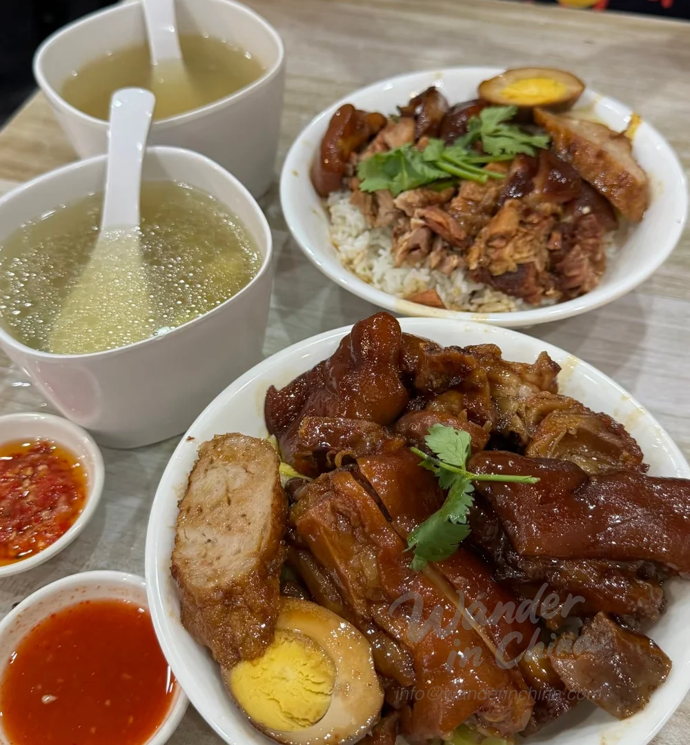 Assorted dim sum in bamboo steamer.