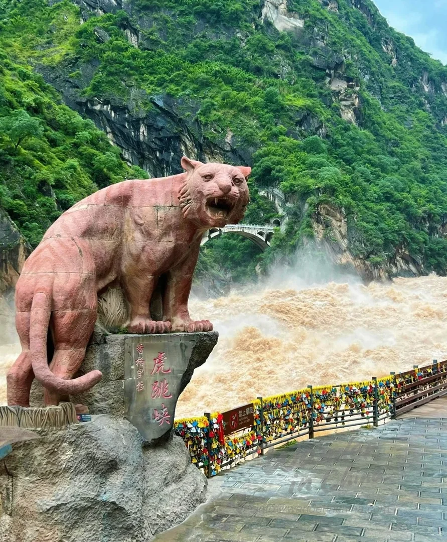 虎跳峡的壮丽景色。