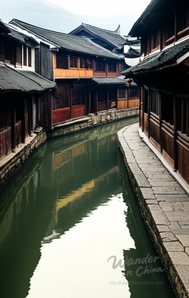 Kanäle und traditionelle Häuser in der Altstadt von Lijiang.