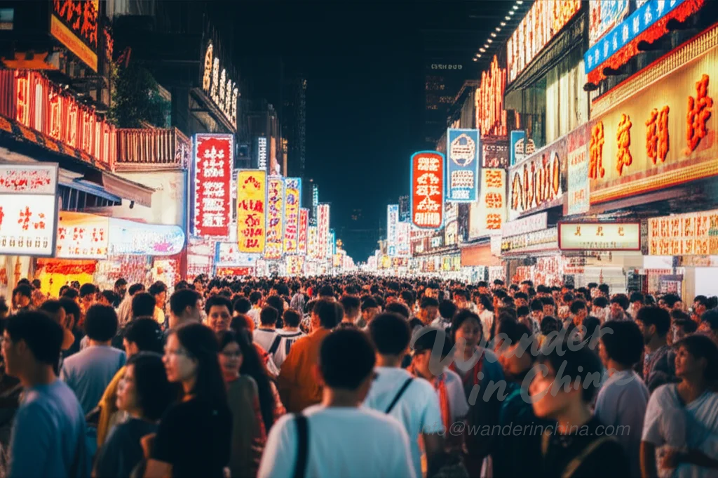 Changsha Food Street Nightlife.