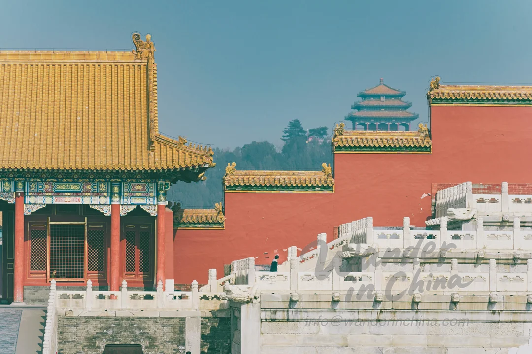 Forbidden City in Beijing during golden hour.