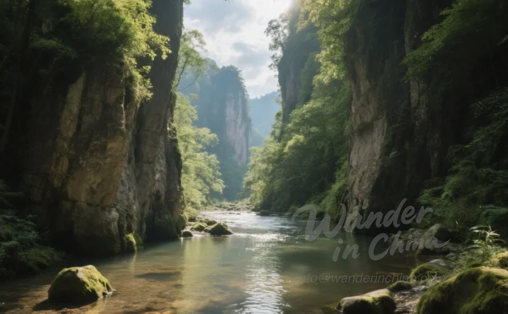 Golden Whip Stream in Zhangjiajie National Forest Park.