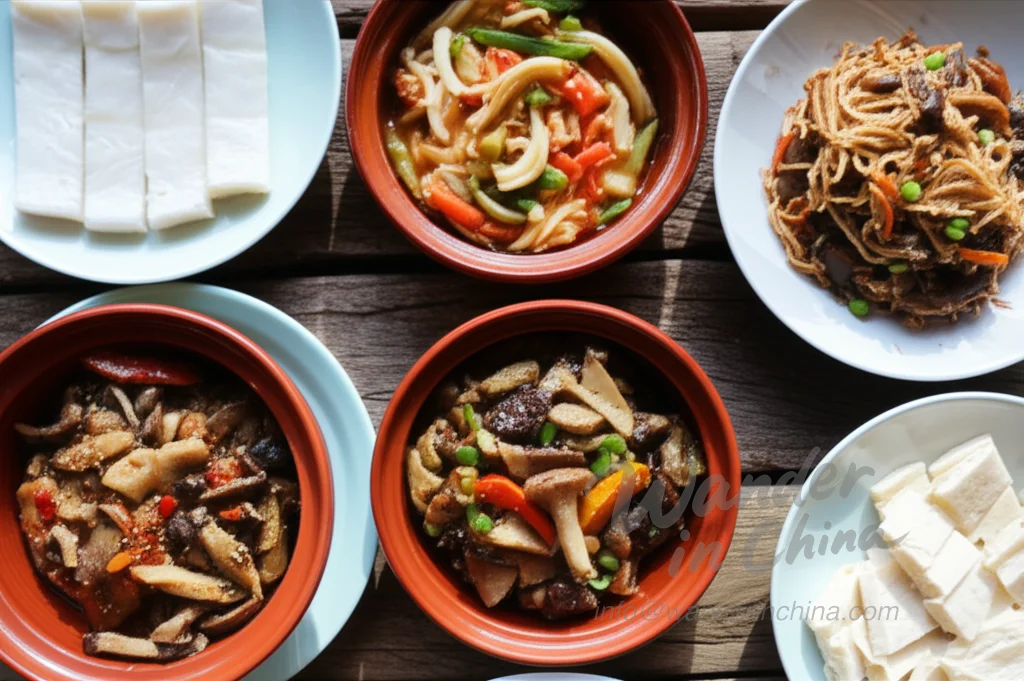 Lokales Essen in Dali, Yunnan.