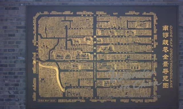 Karte des Nanluoguxiang Hutong.