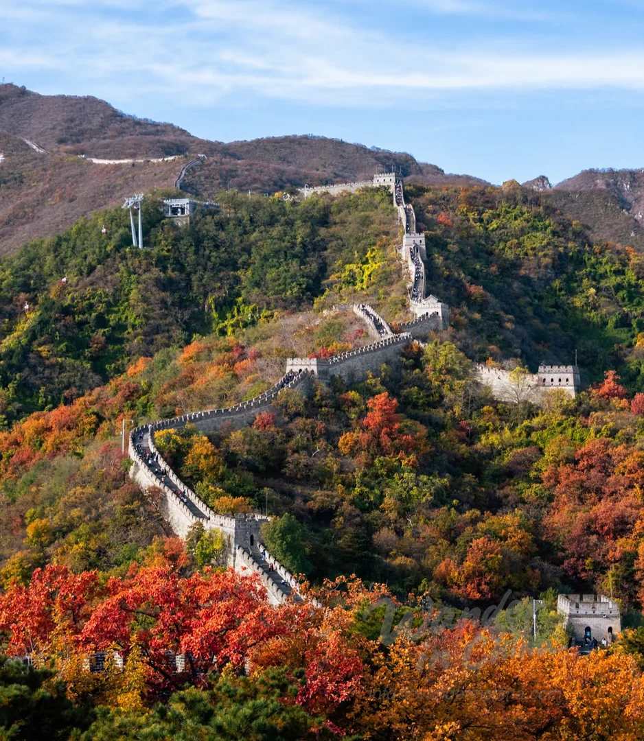Colores de otoño de la Gran Muralla de Mutianyu.