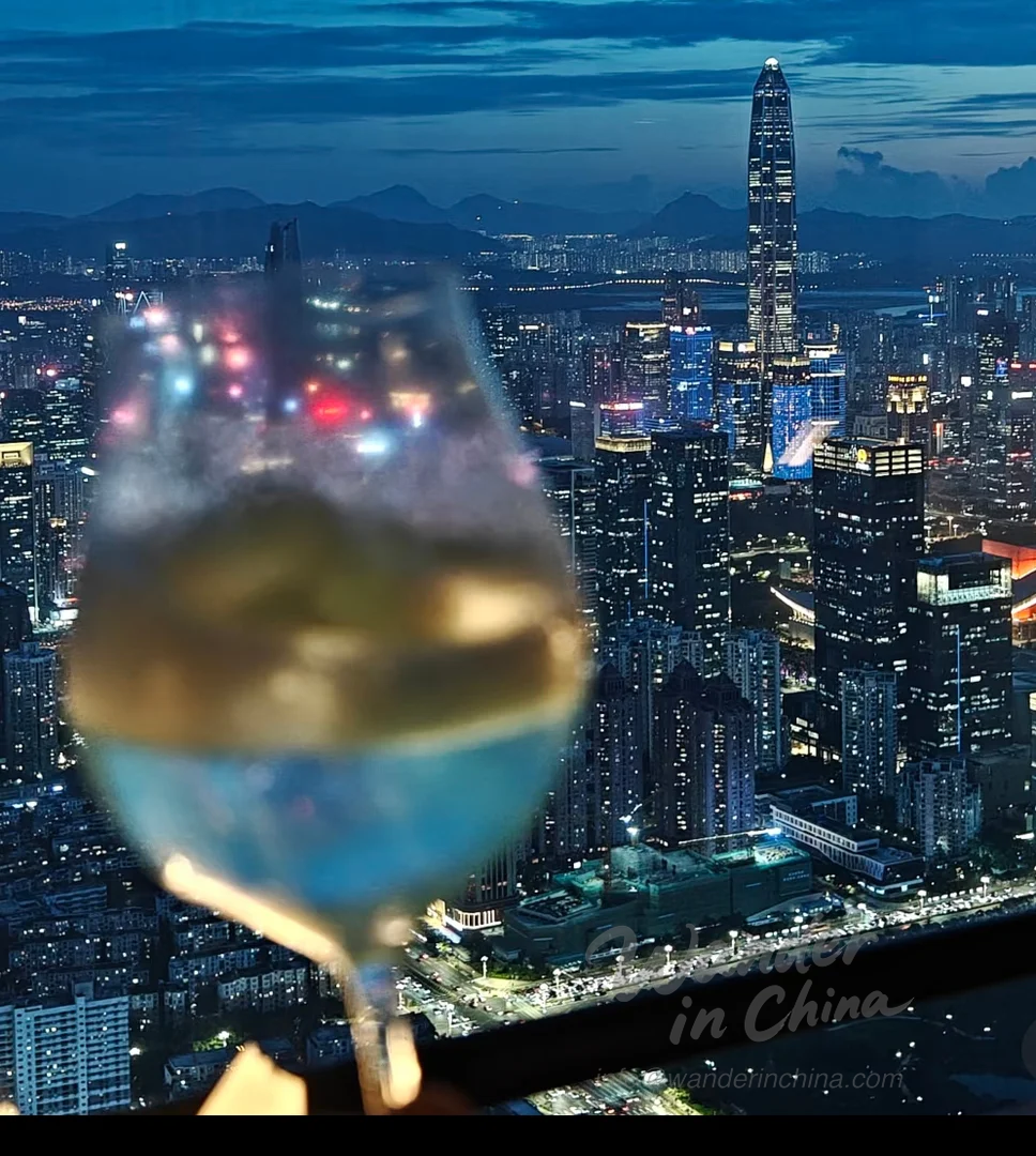 People enjoying nightlife in Shenzhen COCO Park.