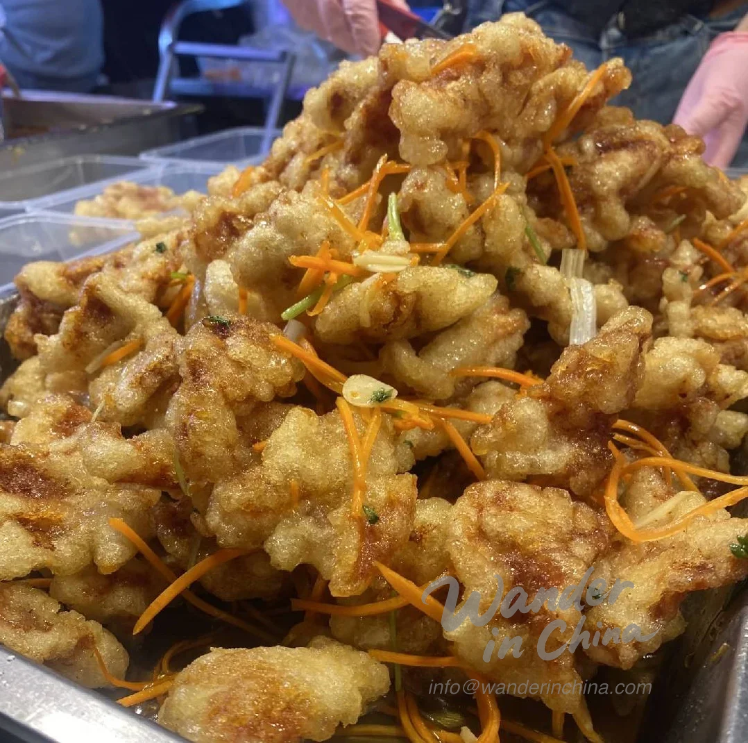 哈尔滨的一盘锅包肉（糖醋猪肉）。