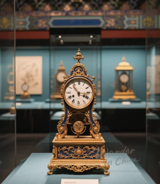 Horloges précieuses dans la Galerie des Trésors.