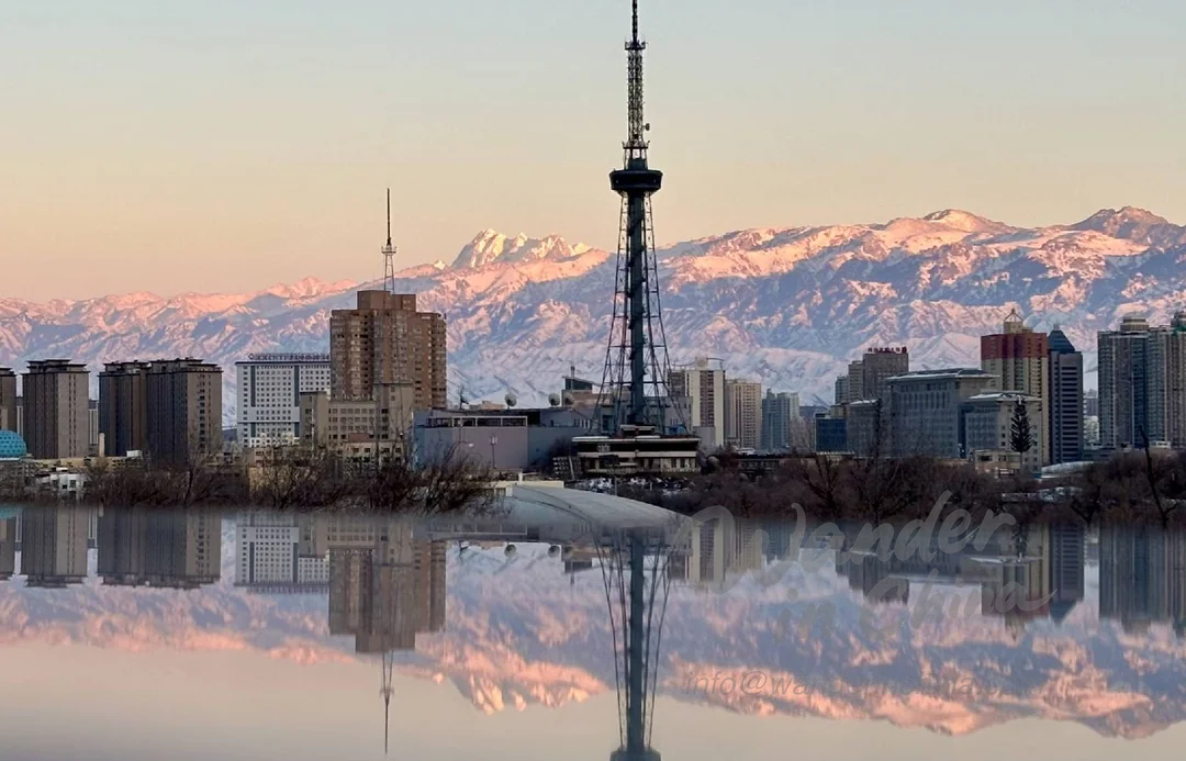 Red Hill Park Urumqi at Golden Hour.