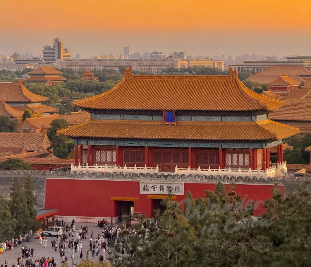 Tourists exploring the Forbidden City in Beijing.