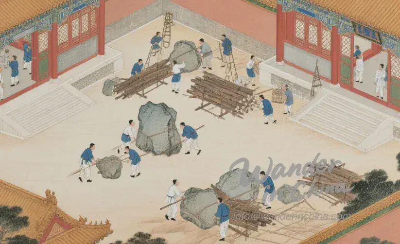 명나라 시대 자금성 건설.