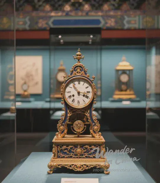 Horloges précieuses dans la Galerie des Trésors.