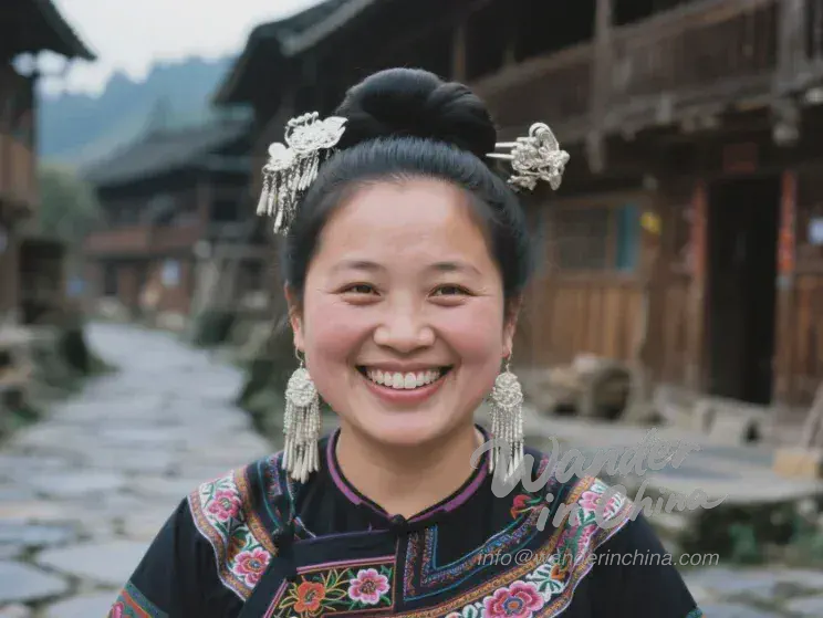 張家界土家族婦女。