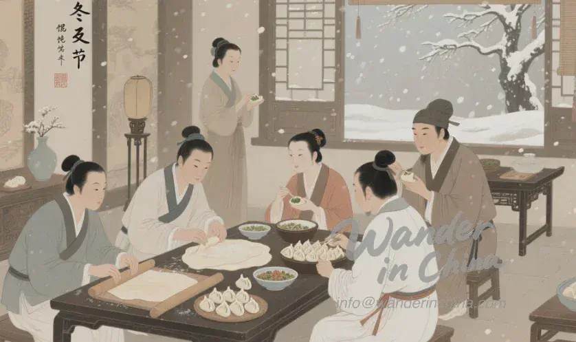 漢代冬至期間,古代中國人製作和食用早期餛飩。